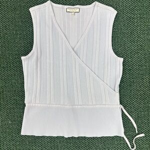 Bagatelle Women's White Wrap Tank Top